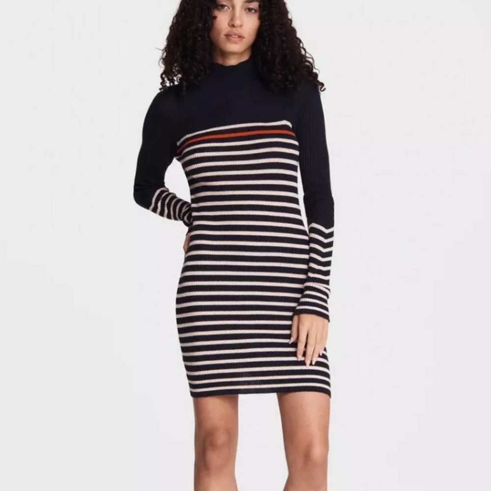Rag & Bone Kate Stripe Turtleneck Mini dress